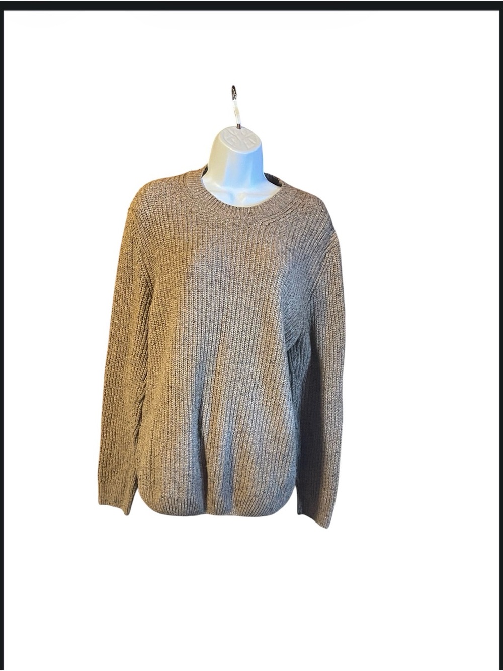 Zara Women's Ribbed Crewneck Sweater - Taupe